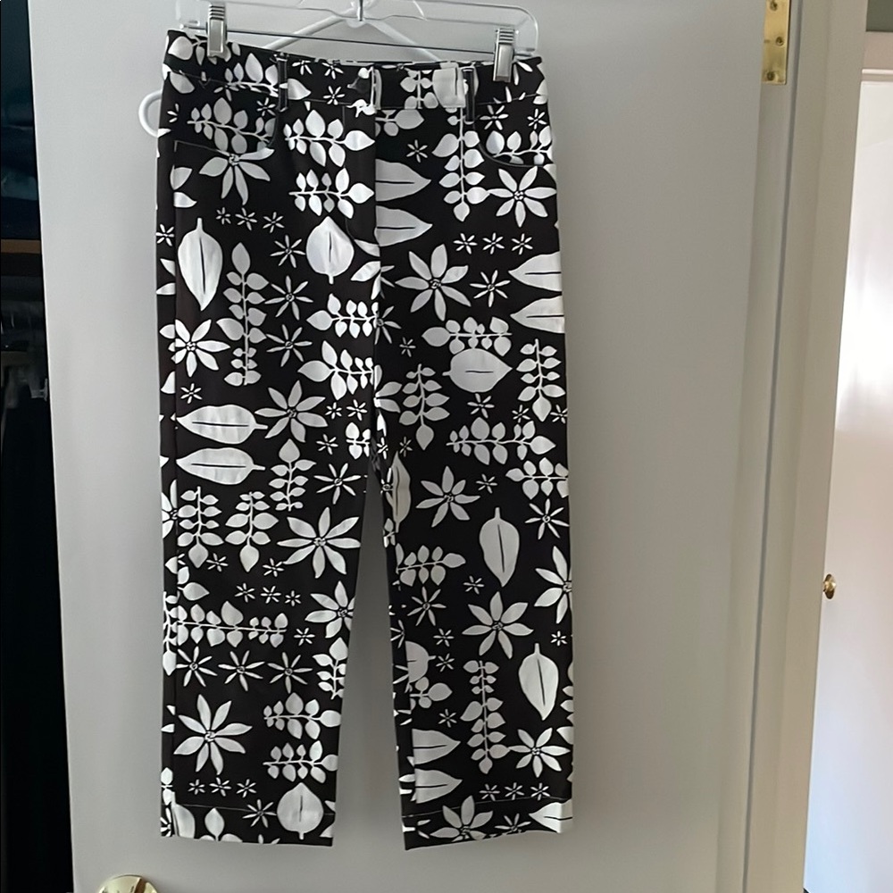 Talbots brown and White Floral Pants